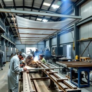 ورشة حدادة مظلات متطورة في جنة البستان