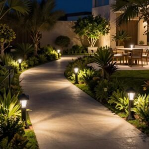 إضاءة حدائق أنيقة في الكويت