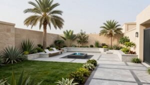 تصميم حديقة منزلية أنيقة في الكويت