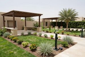 حديقة منزلية في الكويت مصممة لتحمل الحرارة العالية