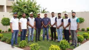 فريق عمل شركة جنة البستان لتنسيق حدائق الكويت