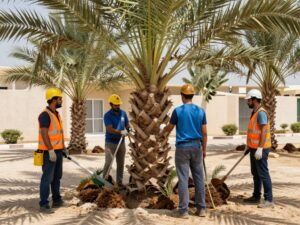 فريق متخصص في زراعة وإزالة النخيل في الكويت