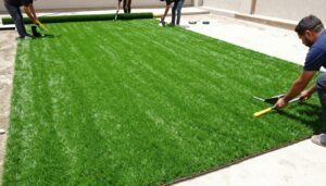 مراحل تركيب عشب صناعي امغره