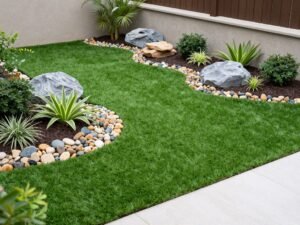 مشروع تنسيق حديقة بعشب صناعي في أمغرة