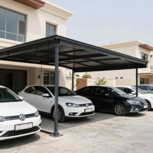 مظلة سيارات حديثة تم تركيبها في منزل كويتي مظلة سيارات حديثة تم تركيبها في منزل كويتي