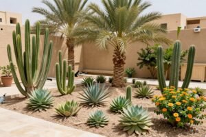نباتات متحملة للحرارة تزدهر في حديقة منزلية بالكويت رغم مناخ الكويت الحار