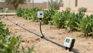 نظام ري ذكي مثبت في حديقة كويتية