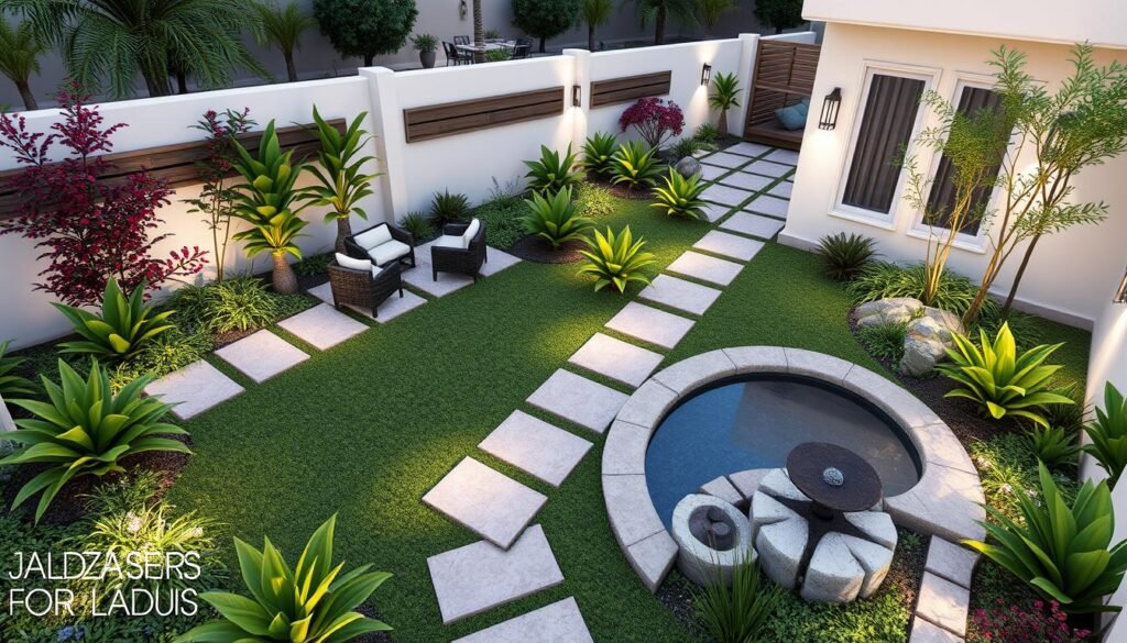 تصميم حدائق 3D في الكويت - نموذج ثلاثي الأبعاد لحديقة منزلية