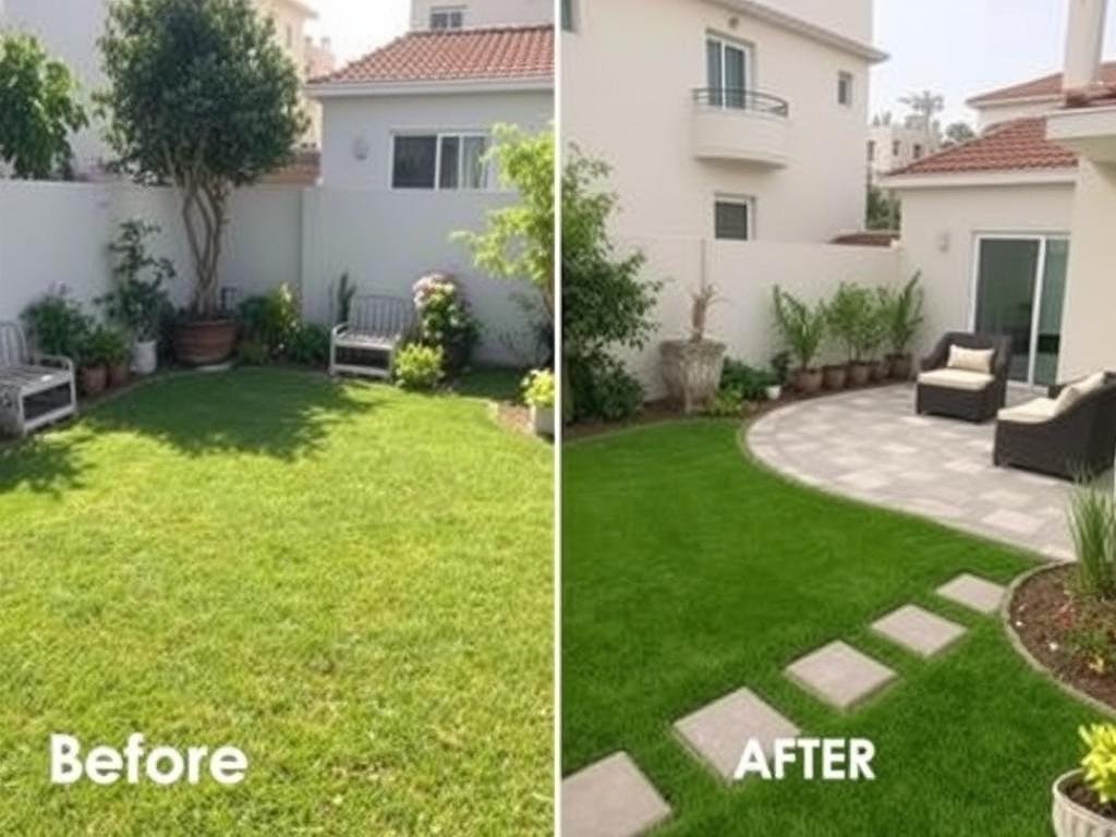 حديقة منزلية تم تنسيقها في حي السلام