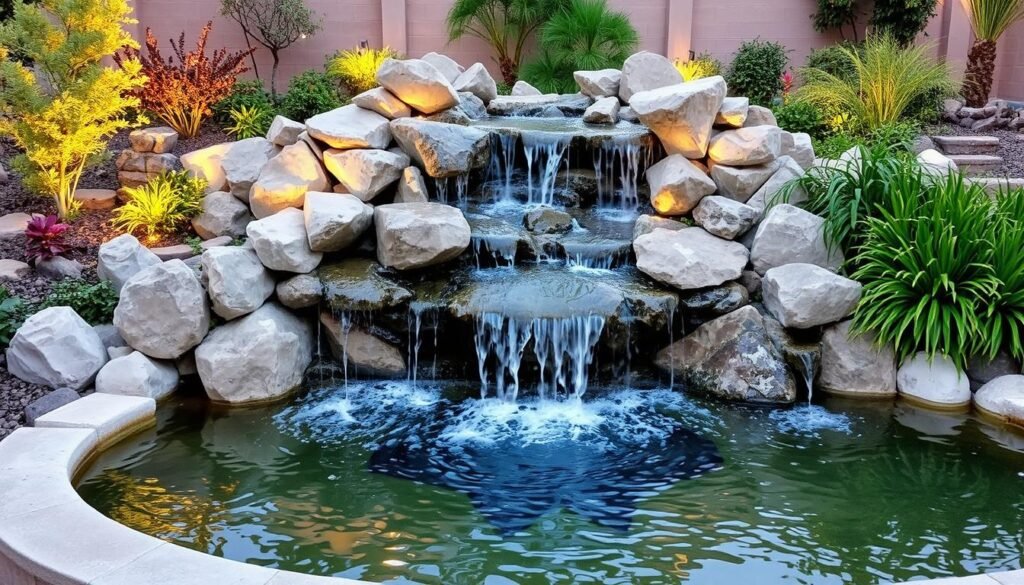 شلال مائي جميل في حديقة بمبارك الكبير