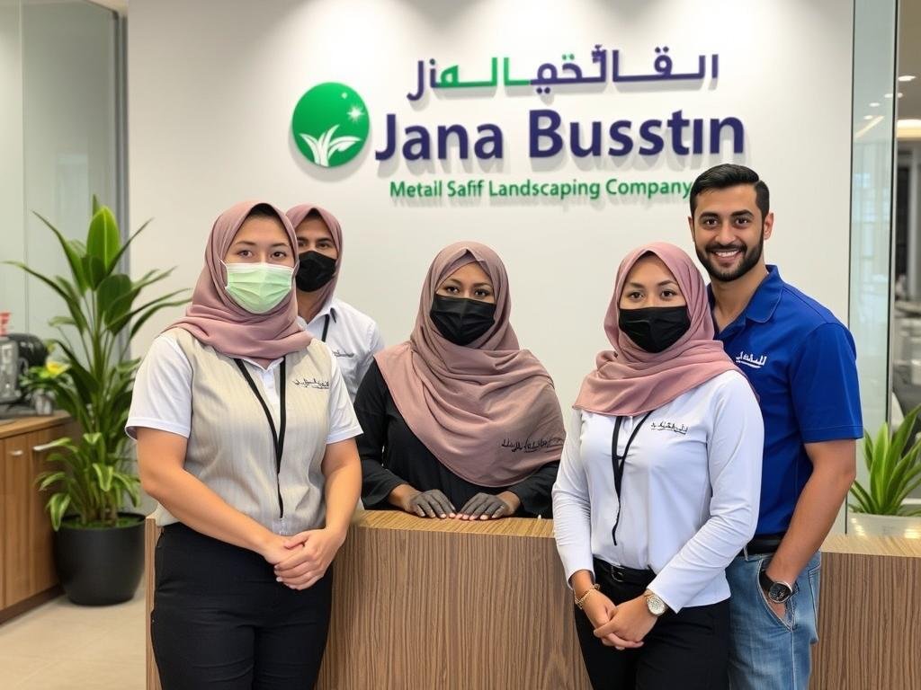 فريق خدمة العملاء في شركة تنسيق حدائق مبارك الكبير