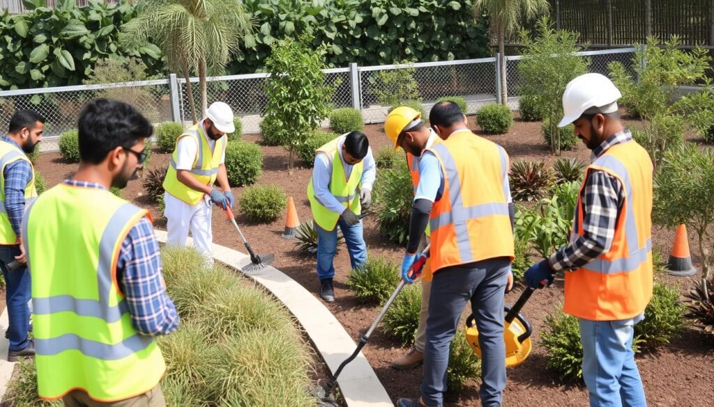 فريق عمل شركة تنسيق حدائق محترفة في الكويت