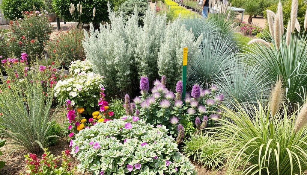 مجموعة متنوعة من النباتات المستخدمة في تنسيق حدائق السلام