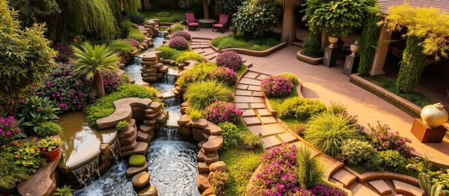 Outdoor garden landscaping