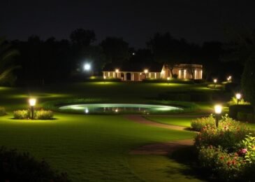 أعمال الإضاءة في الحدائق