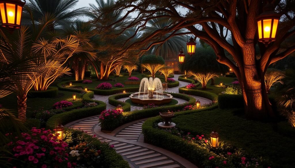 الإضاءة في الحديقة الإضاءة في الحديقة