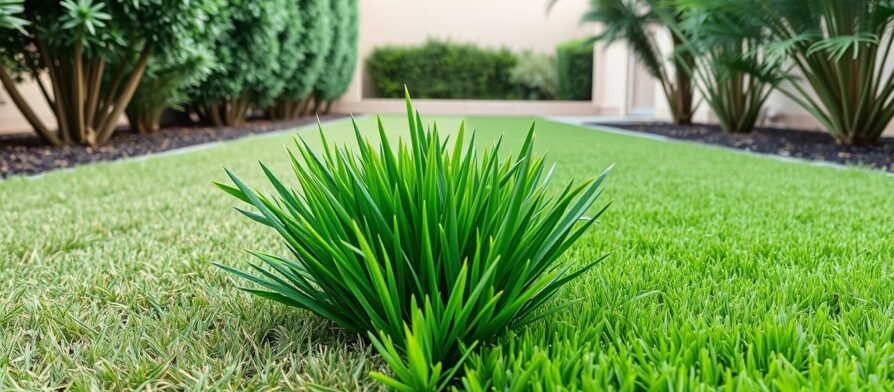 مقارنة بين الثيل الصناعي والعشب الطبيعي في حديقة منزلية بالكويت