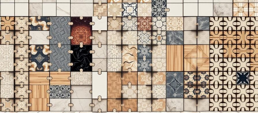 بلاط متداخل بأشكال هندسية متنوعة