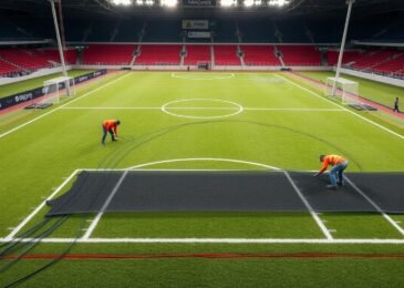 تجهيز ملاعب كرة القدم بالعشب الصناعي وفق المعايير الدولية