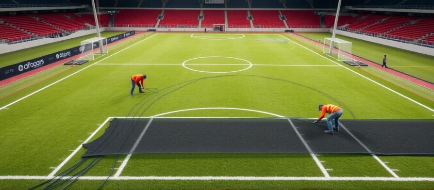 تجهيز ملاعب كرة القدم بالعشب الصناعي وفق المعايير الدولية