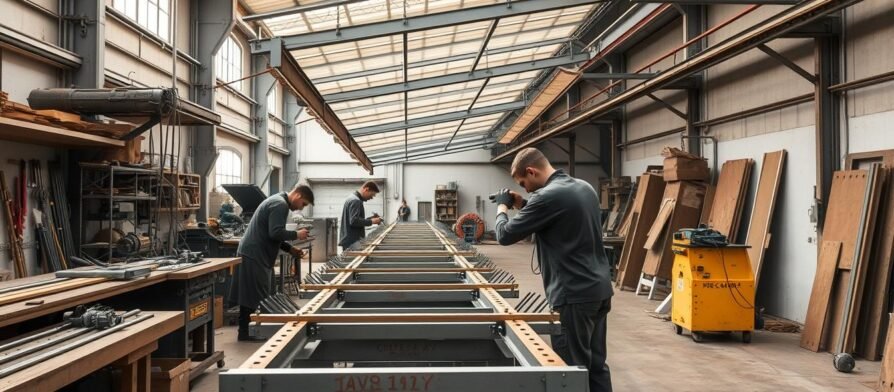 حدادة مظلات معدنية متطورة في ورشة جنة البستان