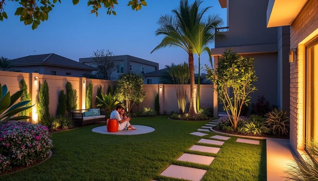 حديقة منزلية في اليرموك مصممة بشكل احترافي توفر مساحة للاسترخاء والترفيه