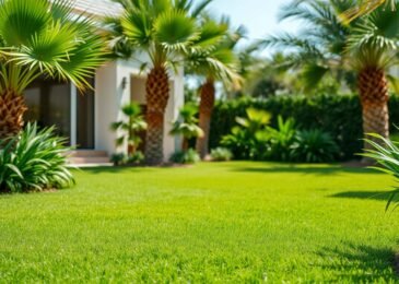 حديقة منزلية مع ثيل طبيعي أخضر زاهي في الكويت