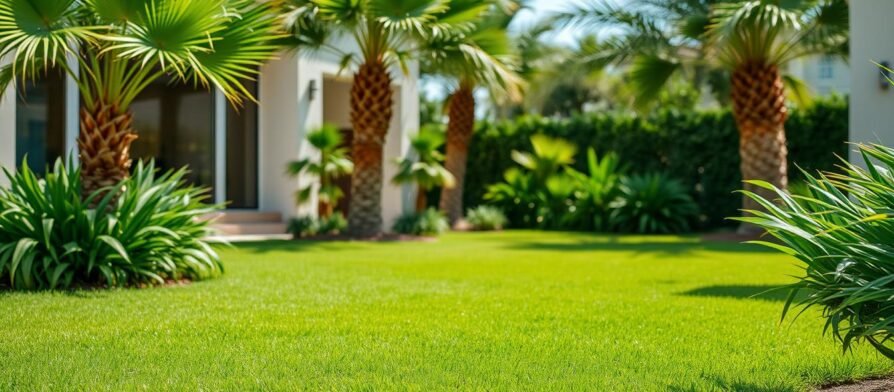 حديقة منزلية مع ثيل طبيعي أخضر زاهي في الكويت