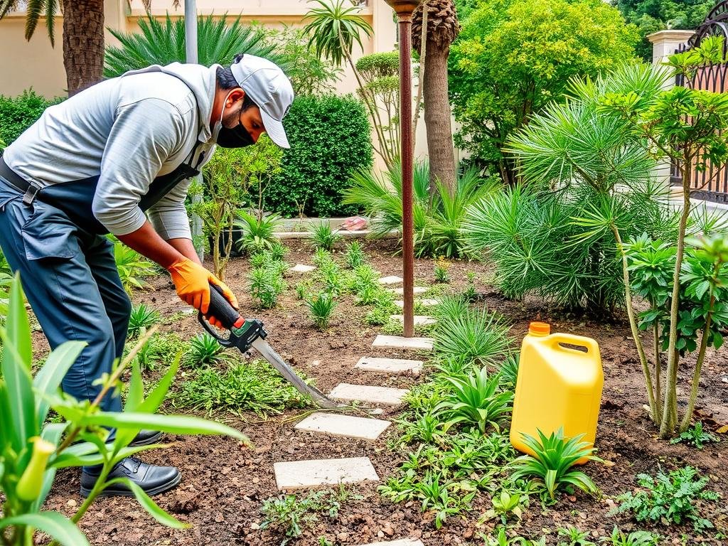 صيانة حدائق اليرموك تشمل تقليم النباتات وفحص نظام الري