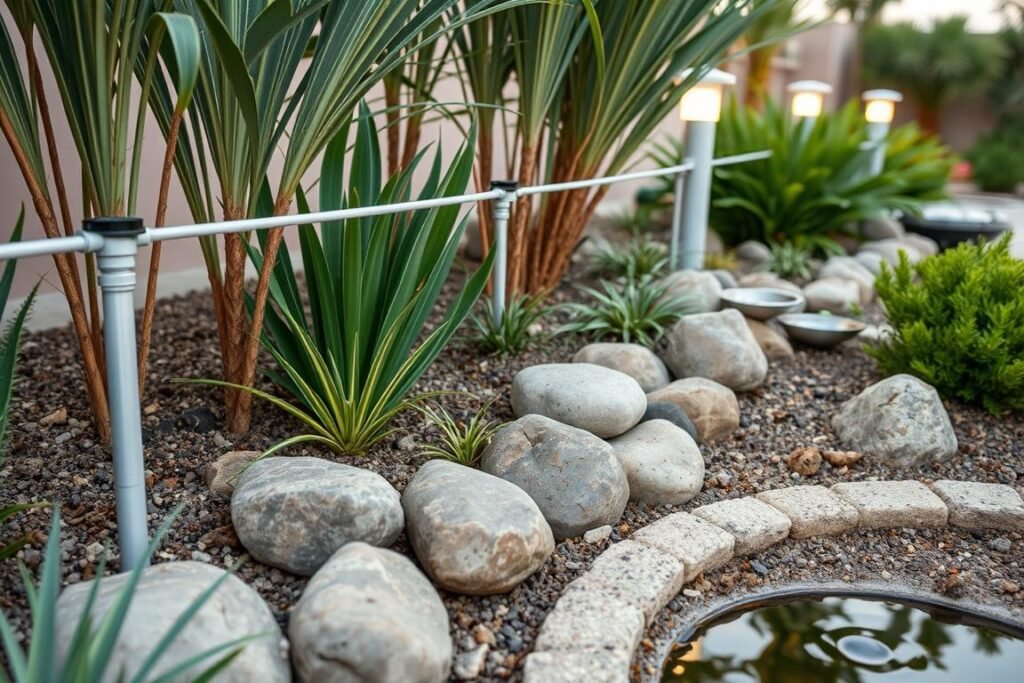 عناصر تنسيق حدائق اليرموك تشمل نباتات متحملة للحرارة ونظام ري حديث