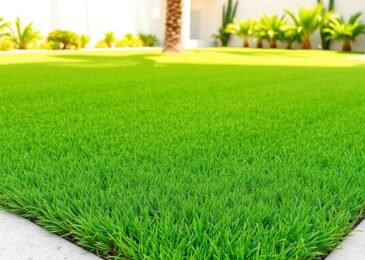 مساحة خضراء جميلة من ثيل الشويخ في حديقة منزلية بالكويت