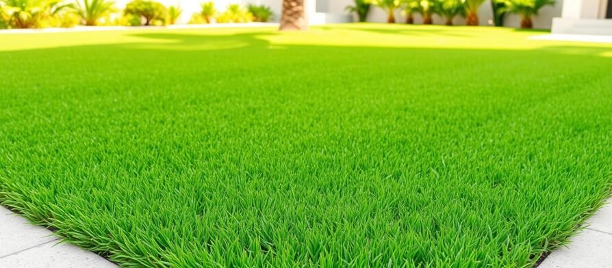 مساحة خضراء جميلة من ثيل الشويخ في حديقة منزلية بالكويت