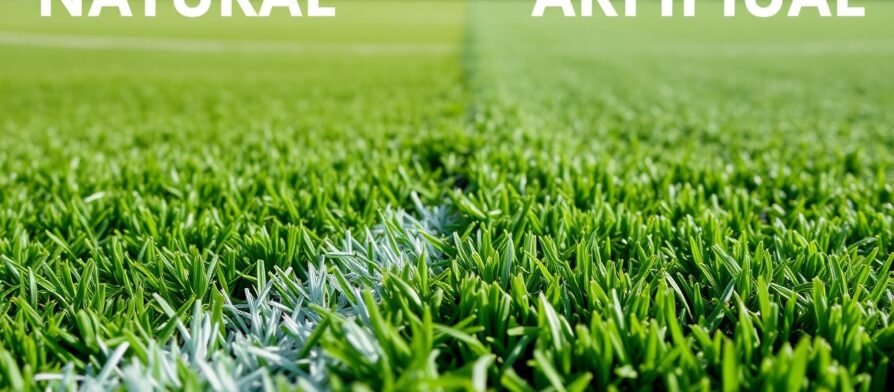 مقارنة بين أنواع ثيل ملاعب الطبيعي والصناعي في منشأة رياضية