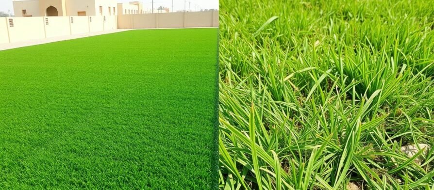 مقارنة بين الثيل الصناعي والطبيعي توضح الفرق في المظهر والصيانة