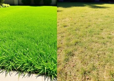 مقارنة بين الثيل الصناعي والعشب الطبيعي في حديقة منزلية بالكويت