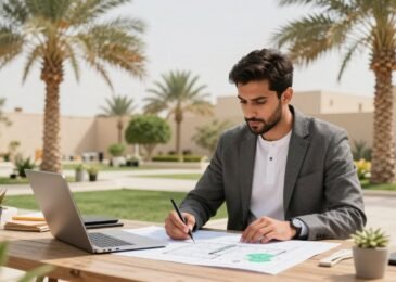 منسق حدائق محترف يعمل على تصميم حديقة منزلية في الكويت مع مراعاة مناخ الكويت الحار