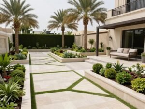 تصميم حدائق الصليبخات لفيلا حديثة تصميم حدائق الصليبخات لفيلا حديثة