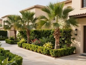 زراعة أشجار ونخيل في حديقة جابر العلي